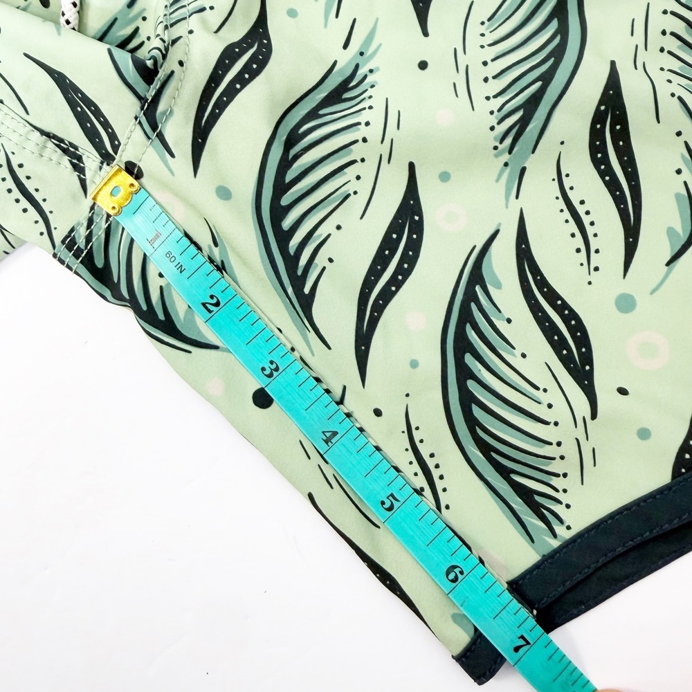 Jetty Swim Shorts Boys YXL Green Leaf Print Board Trunks Drawstring Pocket - Picture 4 of 4